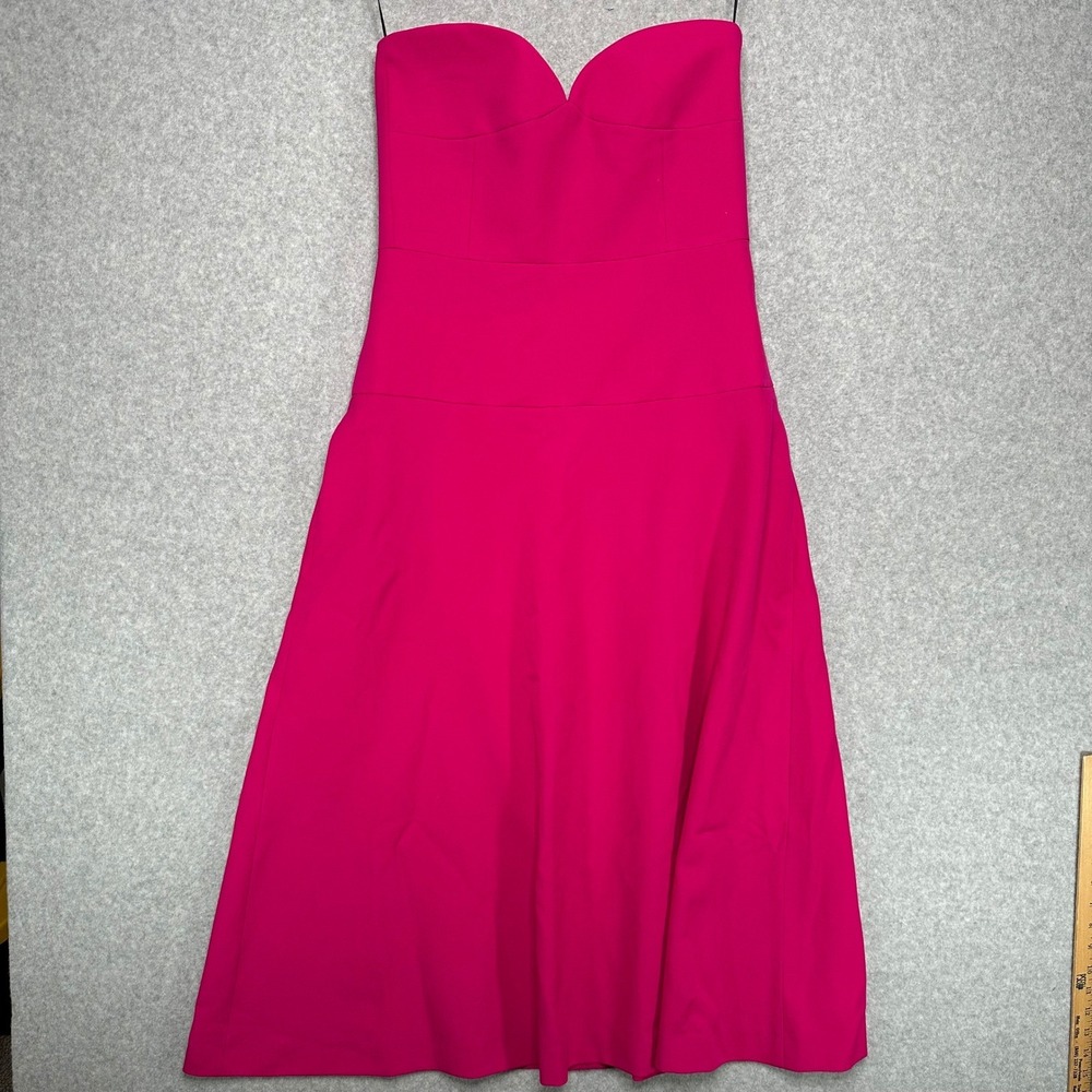 Zara Womens Strapless Sweetheart Midi Dress Fuchsia Pink Size L 2656/707/630 NEW